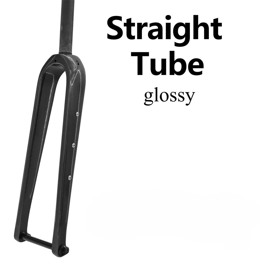 Ultra-light T800 Carbon Fiber Gravel Bike Fork Matte Finish 700C Steerer Tube Open 100mm Gravel Bikes Accessories Straight tube glossy