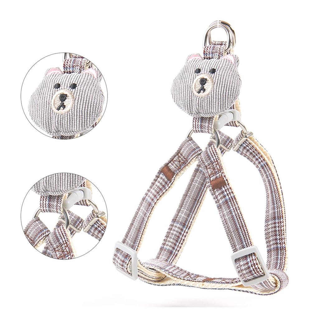Dog Cat Harness Leash Cute Cartoon Cat Collar Adjustable Breathable Pet Vest Traction Rope Small Medium Dog Chain Puppy Supplies