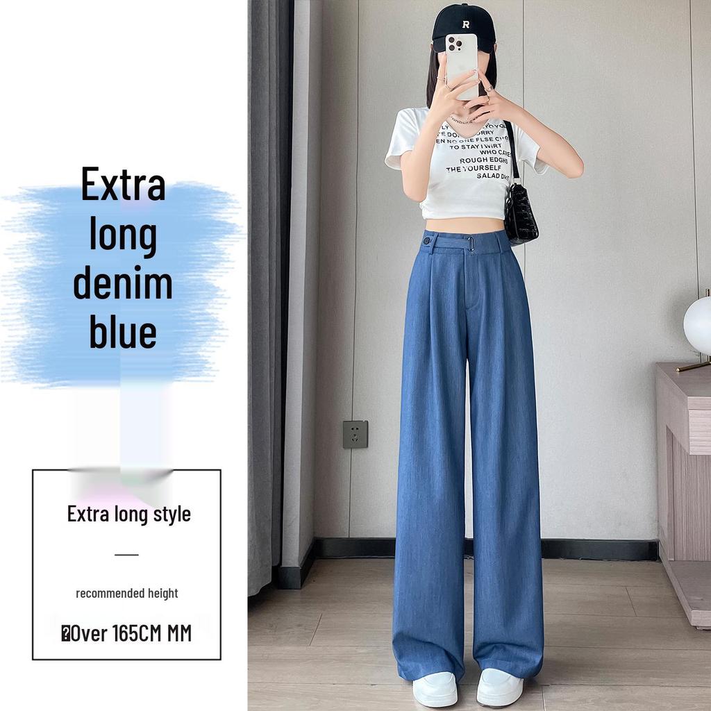 2025 Damen Sommer High-Waist Tencel Eisseide Weitbeinige Hosen