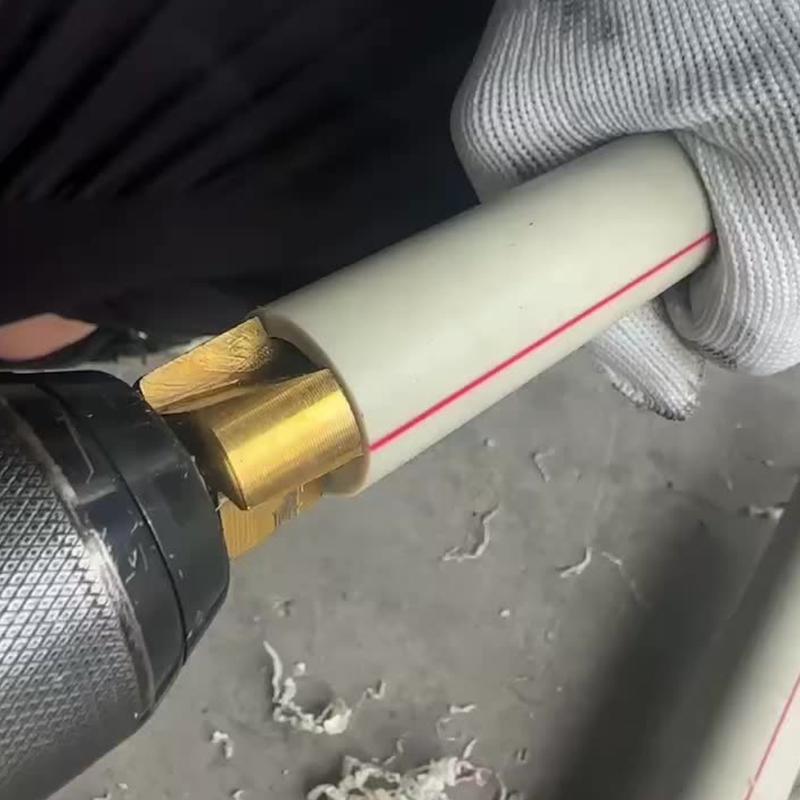 Three Blade Ppr Titanium Plated Upgraded Lifting Drill Bit Hexagonal Handle Water Pipe Drilling Reaming Repair Pipe Repair Tool