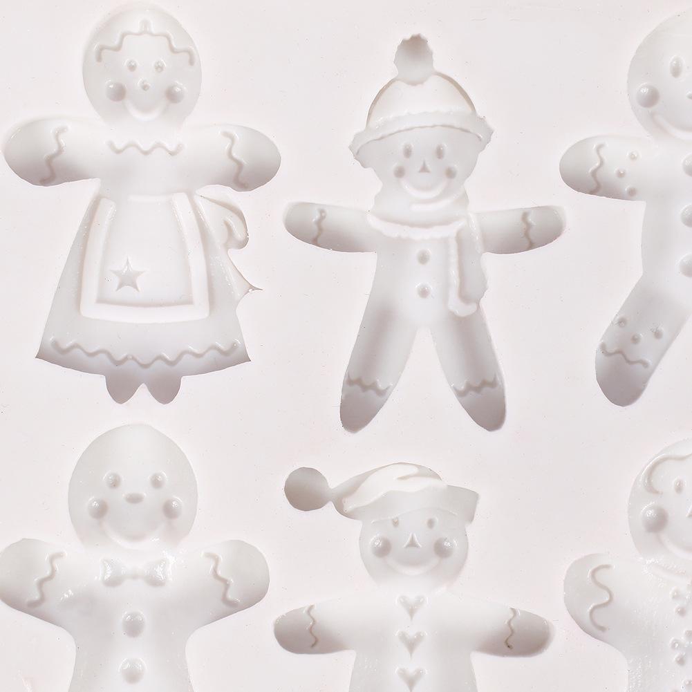 1Pc Gingerbread Man Christmas Series Mold Food Grade Silicone Mold Chocolate Candy Clay Mold Kitchen Cooking Tools