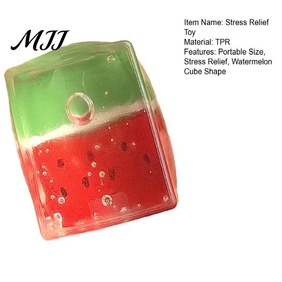 Sensory Stress Toy Watermelon Cube Relief Summer Squeeze Soft Anxiety Stretchy Transparent Relaxation Party Favors Kids