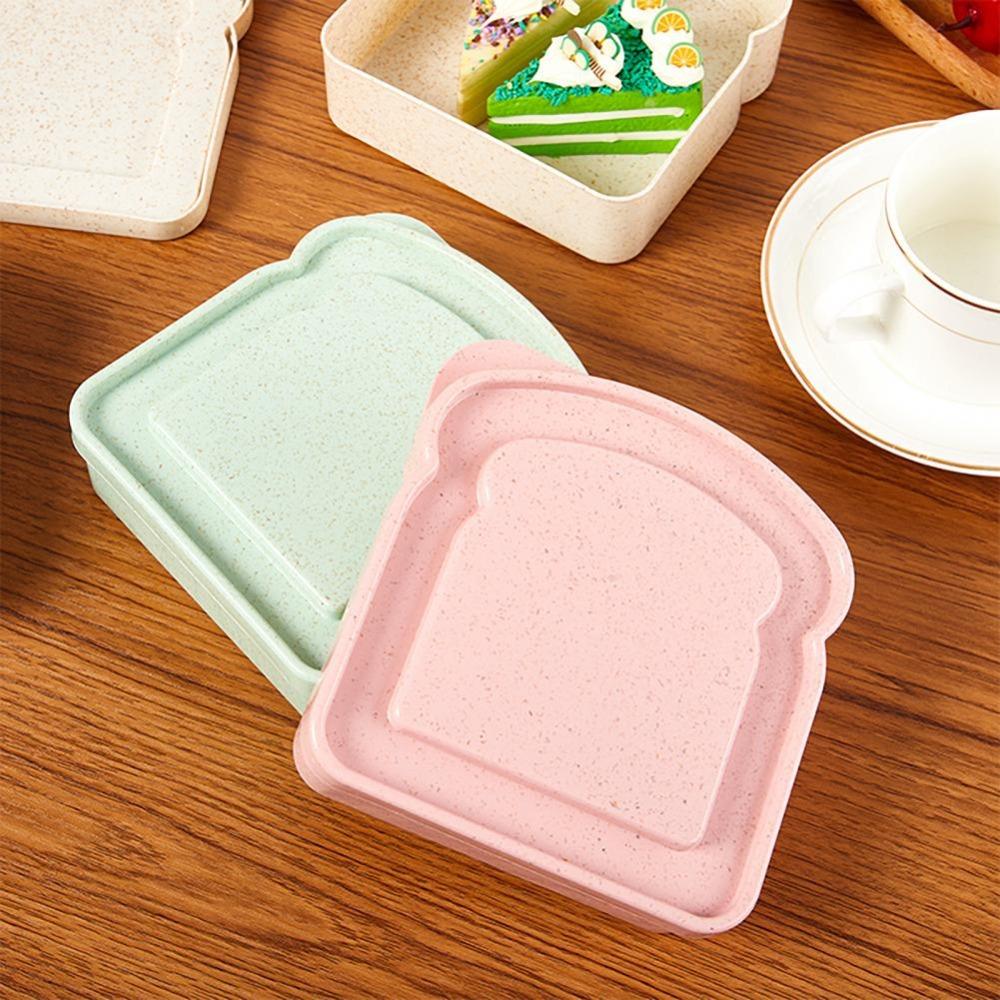 Lunch Box With Lid Easy Clean Toast Shape Keep Freshing Dessert Container Toast Box Bread Container Sandwich Storage Case