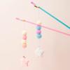 Elastic Cord Fuzzy Ball Star Pendant Cat Teaser Wand Durable Scratch-Resistant and Bite-Resistant Cat Toy Wand