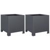 Vidaxl Garden Planters, 2 Pcs, Anthracite, 30X30X30 Cm, Steel