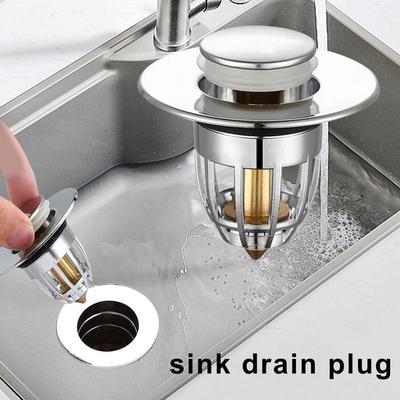 Universal Bathtub Filter Drain Hair Catcher Bathroom Sink Stopper Washbasin Strainer Anti Clog Pop Up Drainer Plating Brass Plug