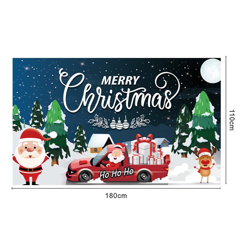 

New Christmas background cloth, Christmas event party decoration hanging cloth, courtyard decoration, Christmas flag 180*110cm