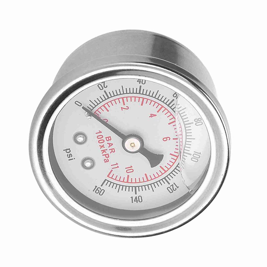 0 160 PSI bar Car Fuel Pressure Regulator Gauge Liquid Fill Fuel Oil Meter