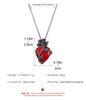 Love Rose Pendant Necklaces Gothic Dark Wrapped Flower Heart Shaped Female Clavicle Chain Valentine's Day Jewelry