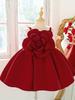 2025 Girls' Formal Bud Skirt Dress with 3D Flowers for Parties and New Year's
