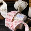 2yards 38mm Elegant Crochet Velvet Tweed Ribbon with Pearl Beads Edge for DIY Hair Bows Sewing Supplies Gift Packing Hat Decor