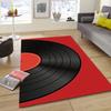 Vinyl record design polyester area carpet-non-slip, crystal velvet carpet for office, bedroom, living room decoration