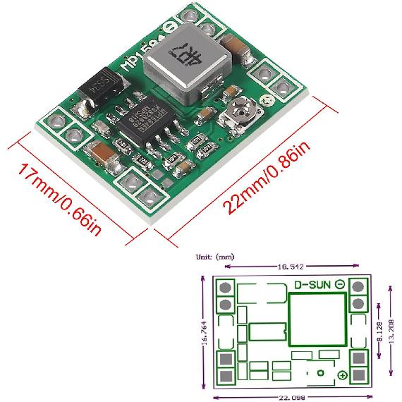 12PCS MP1584 MP1584EN DC-DC 3A Adjustable Voltage Buck Converter Mini Voltage Power Supply Step Down Module 24V To 12V 9V 5V 3V