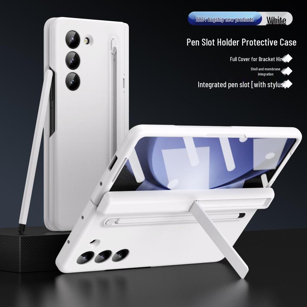 Samsung Z Fold8 Ultra Telefoonhoesje met Pennenhouder & Schermbeschermer voor Fold7/6, Stylus Stand.