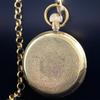 NEW Luxury Golden Pure Copper Mechanical Pocket Watch Roman Numerals Moon-phase Pocket Clock with Chain