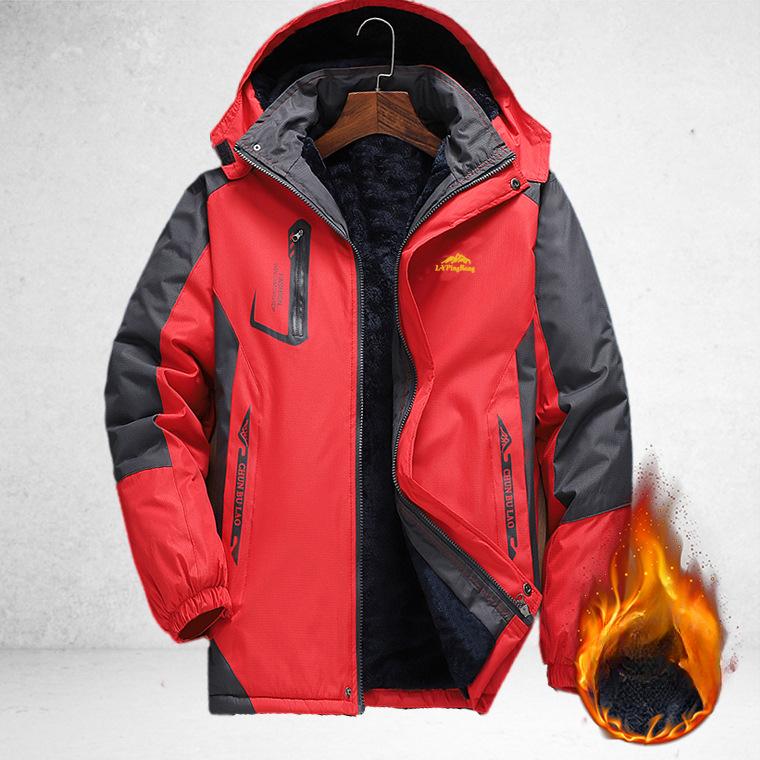 

Куртка мужская плюс бархатная толстая водонепроницаемая и ветрозащитная зимняя спецодежда стеганая куртка большого размера свободная стеганая куртка верхняя одежда куртка M