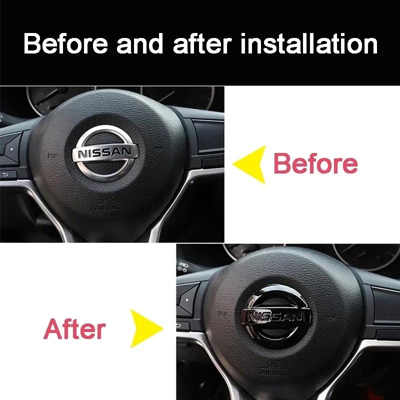 1 Stück ABS Auto Lenkrad Mittel Logo Emblem Aufkleber für Nissan Qashaqai J11 J10 X Trail Note Juke Sentra Patrol Micra Leaf