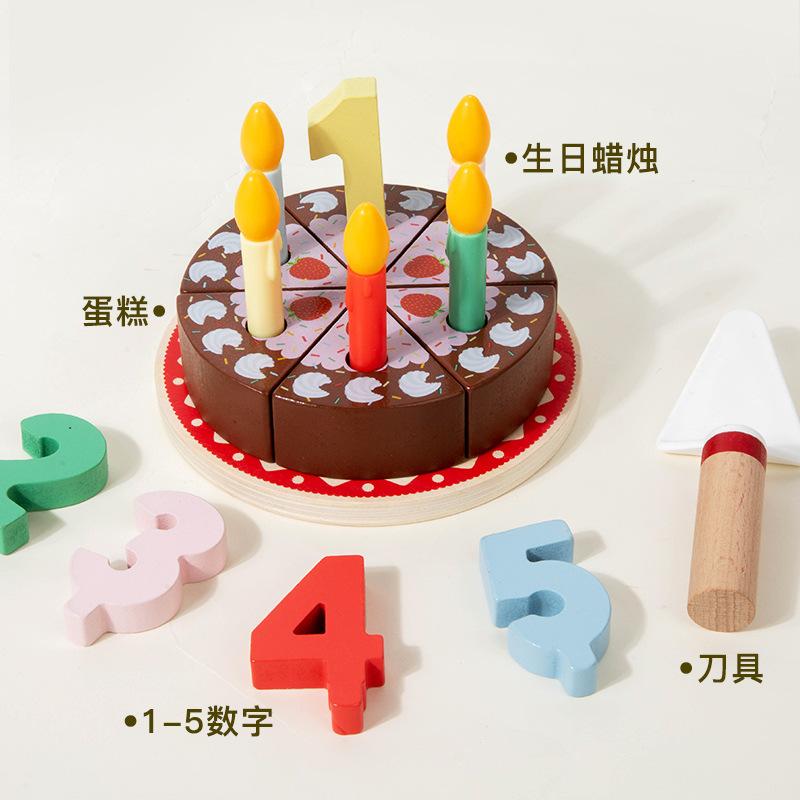 

Деревянный Имитация Торта на День Рождения Послеобеденный Чай Игра Веселые Обучающие Игрушки разноцветный/чёрный