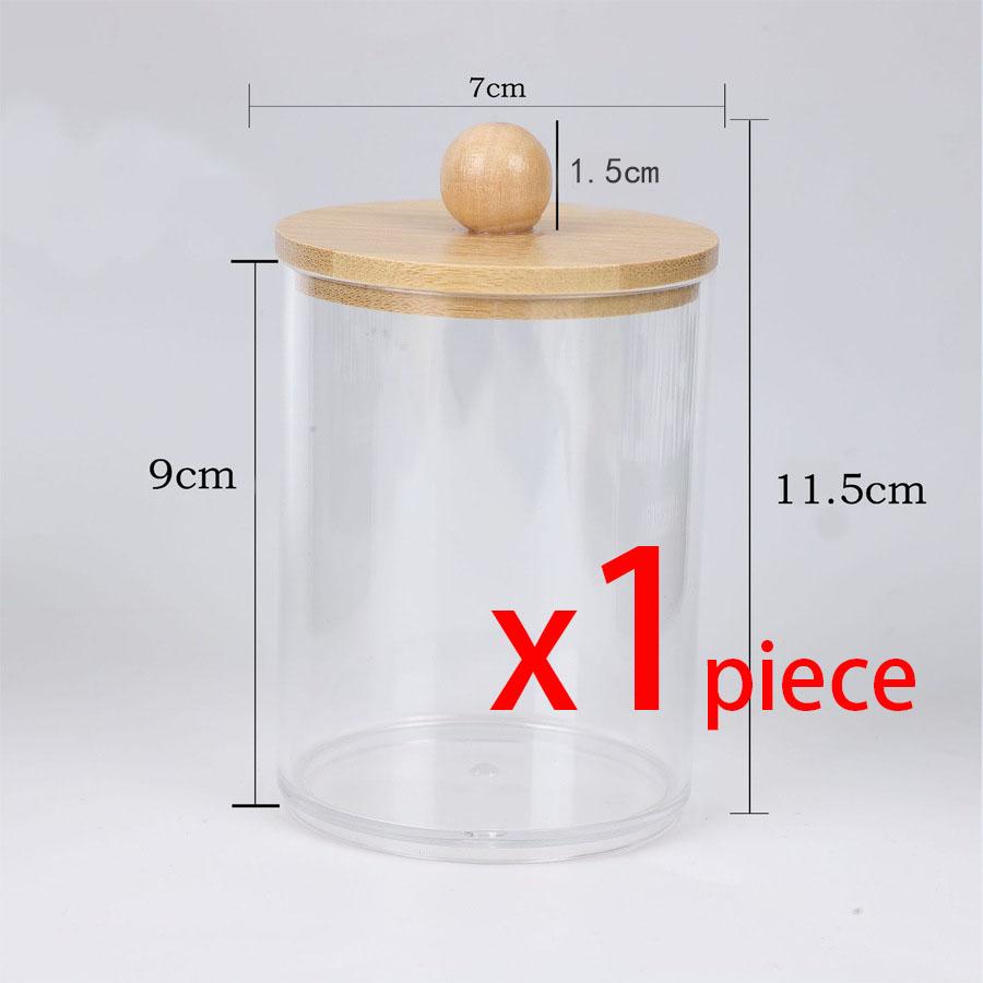 

Qtip Holder Dispenser with Bamboo Lids,Clear Plastic Containers for Vanity Makeup Organizer Storage,Cotton Swab,Ball,Pads,Floss