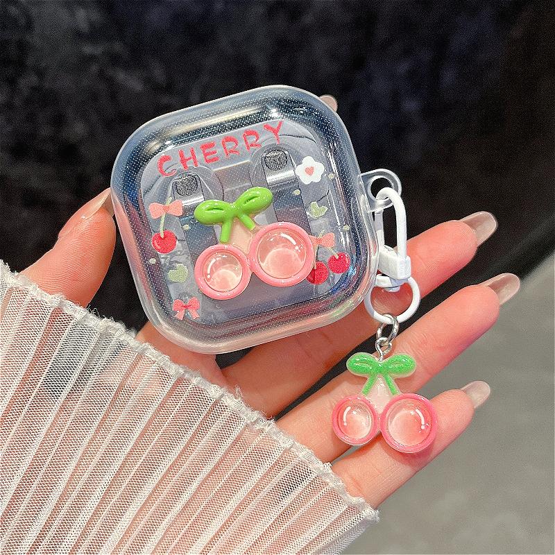 Cute Clear Silicone Headphone Case with 3D Pendants for Samsung Galaxy Buds 4/4pro Wireless Bluetooth Shockproof Earphone Cover