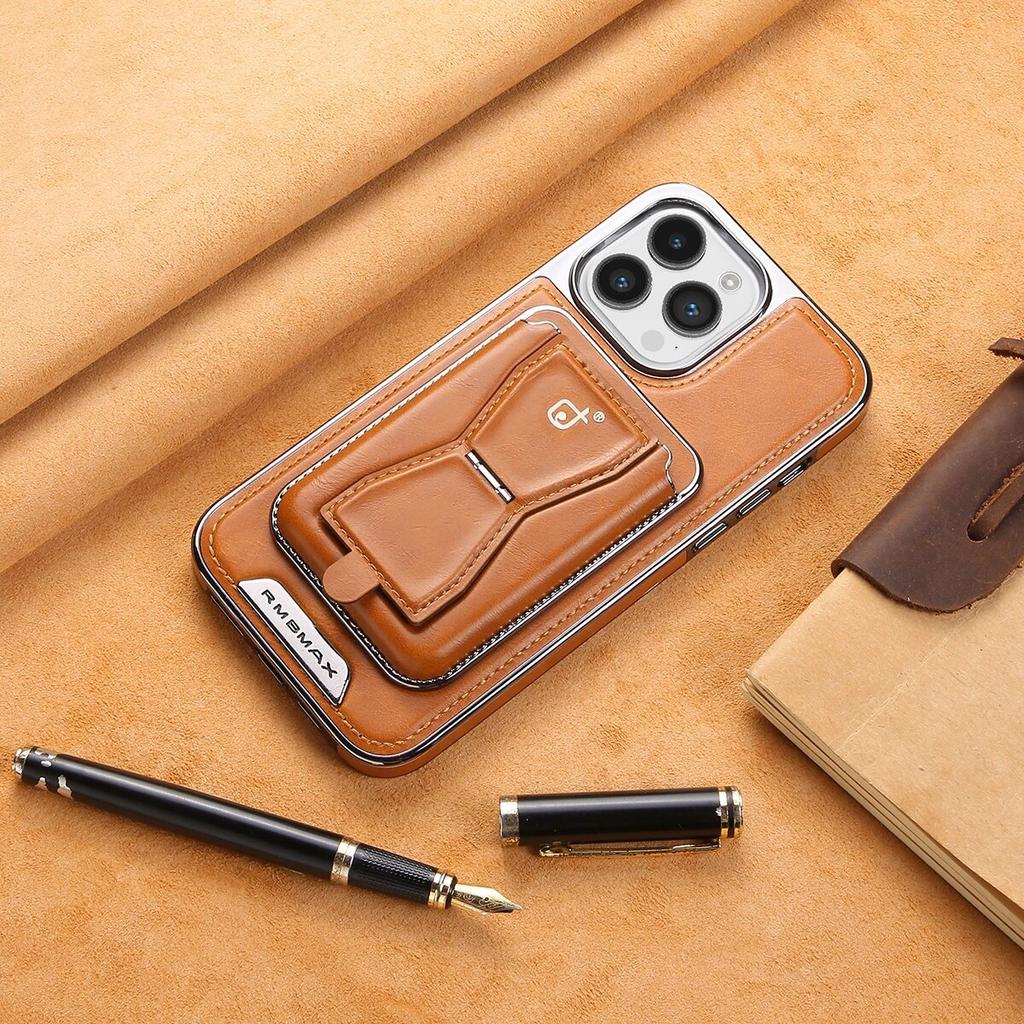 2 In 1 Magnetic Card Holder Leather Magsafe Phone Case for IPhone 14 12 13 15 Pro Max 15Plus Bank Card Wallet Shockproof Cover