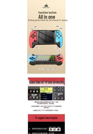 2025 Handheld Game Console: 500 Games, Large Screen, Joystick, Double Player, Connects to TV, Nostalgic Children's Toy Gift