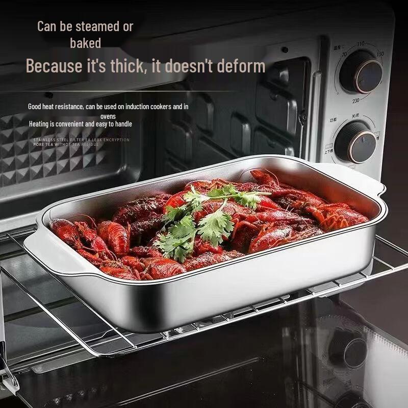 ZISIZ Large Stainless Steel Rectangular Fish & Seafood Platter