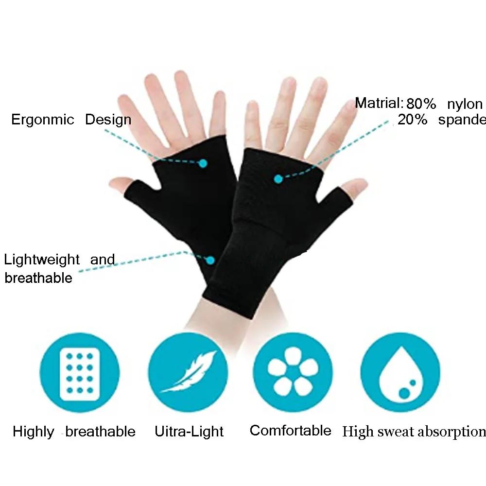 1 Pair Compression Arthritis Half Finger Gloves, Wrist & Thumb Support Sleeve For Unisex, Perfect For Carpal Tunnel, Typing