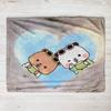 Bubu Dudu Panda Bear Flannel Throw Blanket Series Kids Blankets Sofa Decoration Bear and Pa blankets Cozy Soft Couple kids gift