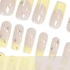 24 Sztuki Manicure Wiosenne Małe Świeże Żółte Francuskie Motyl Nude Średnie I Długie Kwadratowe Noszone Pancerze