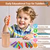 Montessori Toys for Toddlers Wooden 3 In 1 Color Sort Cup Early Educational Toy Shape Matching Fine Motor Toy Count Puzzle Gifts