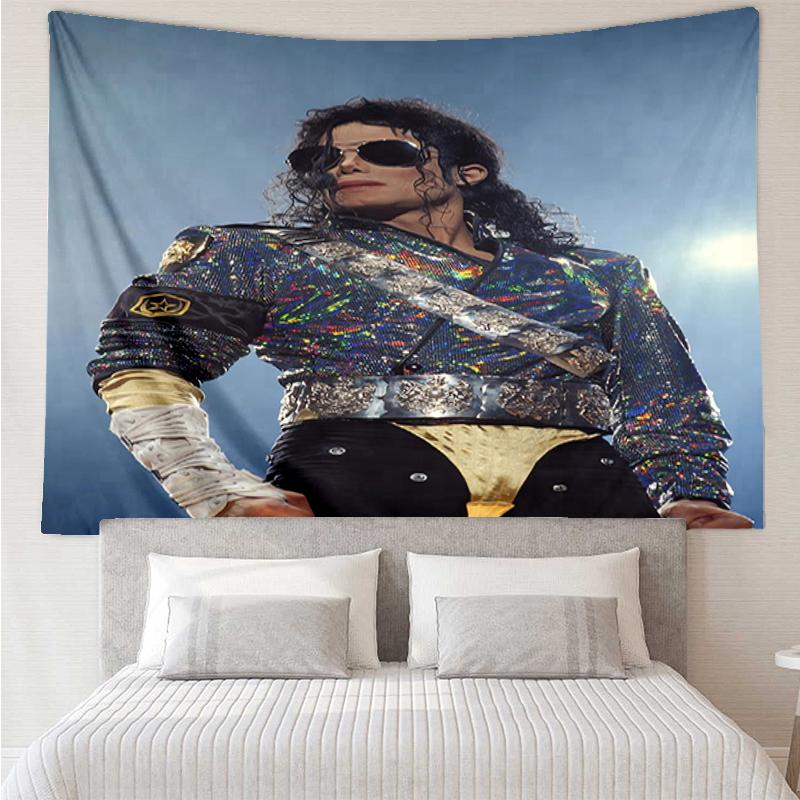 Michael-Jackson Print Tapestry, Backdrop, Easy Setup, Ideal for Bedroom, Office & Living Room, with Aesthetic Wall Hanging Decor.