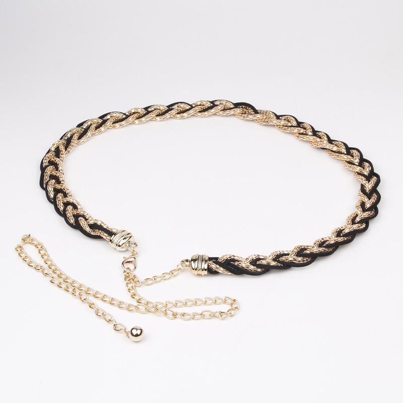 Ladies Thin Waist Chain, Dress Decorative Waist Chain, White Pearl Woven Belt, Rhinestone Waist Chain.