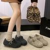 Inner Height Increase Small Plush Shoes Women's 2025 Autumn and Winter Thermal Velcro Cotton Shoes Bag Heel Boken Shoes