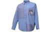 COLORBLOCKED BUTTON Shirts Women's Blue Lapel Moderate Shirt 10022971-A02
