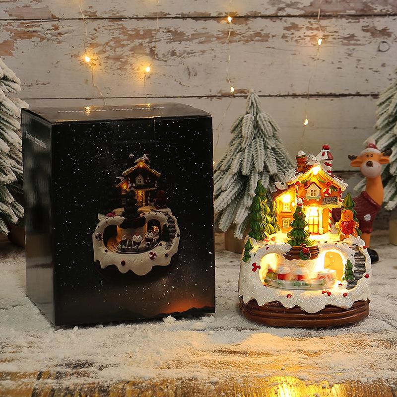 Cangyan Luminous Music House: Night Light Cabin, Christmas Music Box Gift for Kids