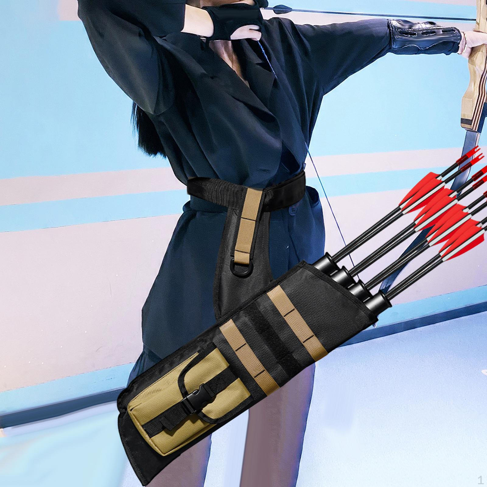 

4 Tube Quiver Holder Waist Belt Organizer for Enthusiasts Men Women Practice хакі