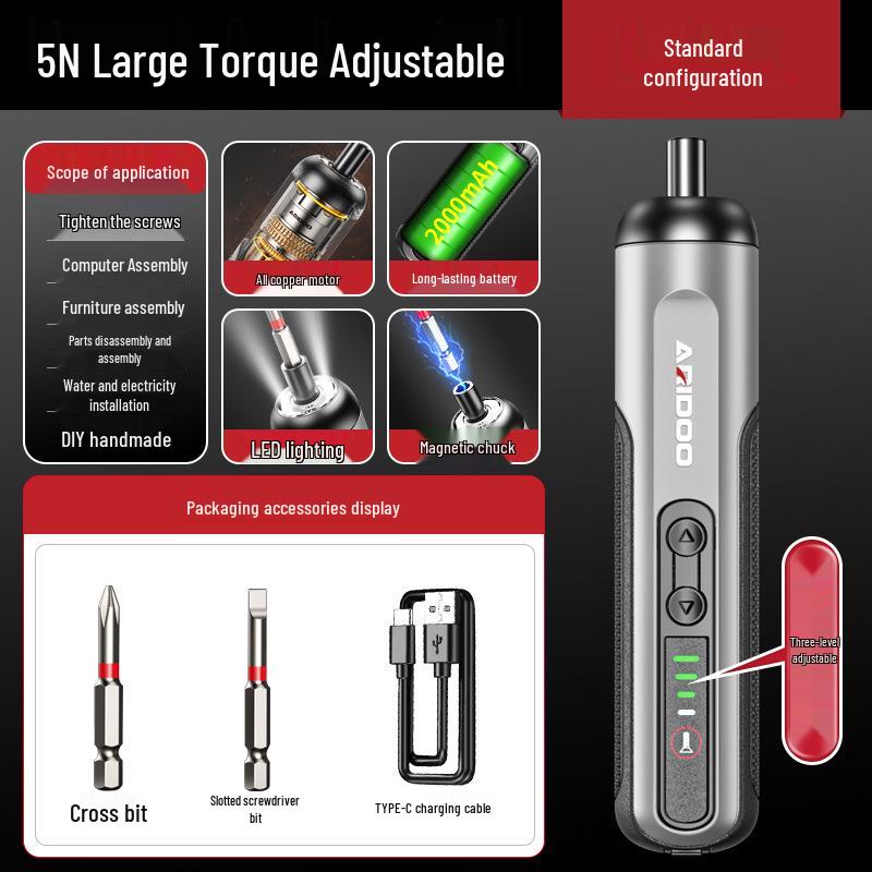 Rechargeable Mini Electric Screwdriver Set with Lithium Battery