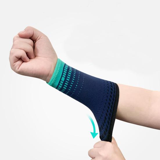 Sports Wristband Compression Protective Nylon Knit Assistance Sweat Bands for Basketball Volleyball Fitness Weight Lifting