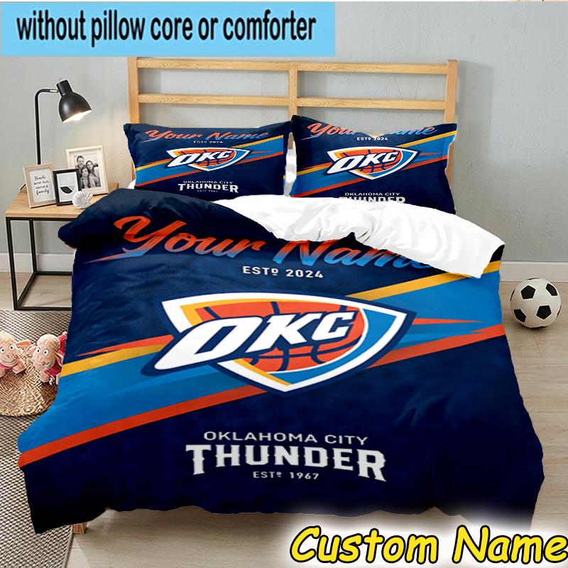 3pcs Custom Name Oklahoma Sports Team Bedding Set Includes 1 Duvet Cover & 2 Pillowcases for All Seasons Dormitory Home Decor Christmas gifts