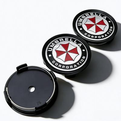 4pcs Umbrella Logo Emblem Badge Car Wheel Center Caps OD 75MM 70MM Wheels Hub Cap Rim Hubcaps Dust Cover Replace Car Accessories