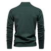 2024 Men's Pure Cotton Stand Collar Zipper Sweater - Half-Slim Solid Color Knitwear