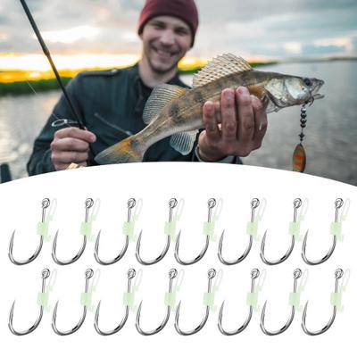 3/10/20/30Pcs Luminous Live Shrimp Fixing Hook Heavy Duty Metal Barbed Fishhook Freshwater Saltwater
