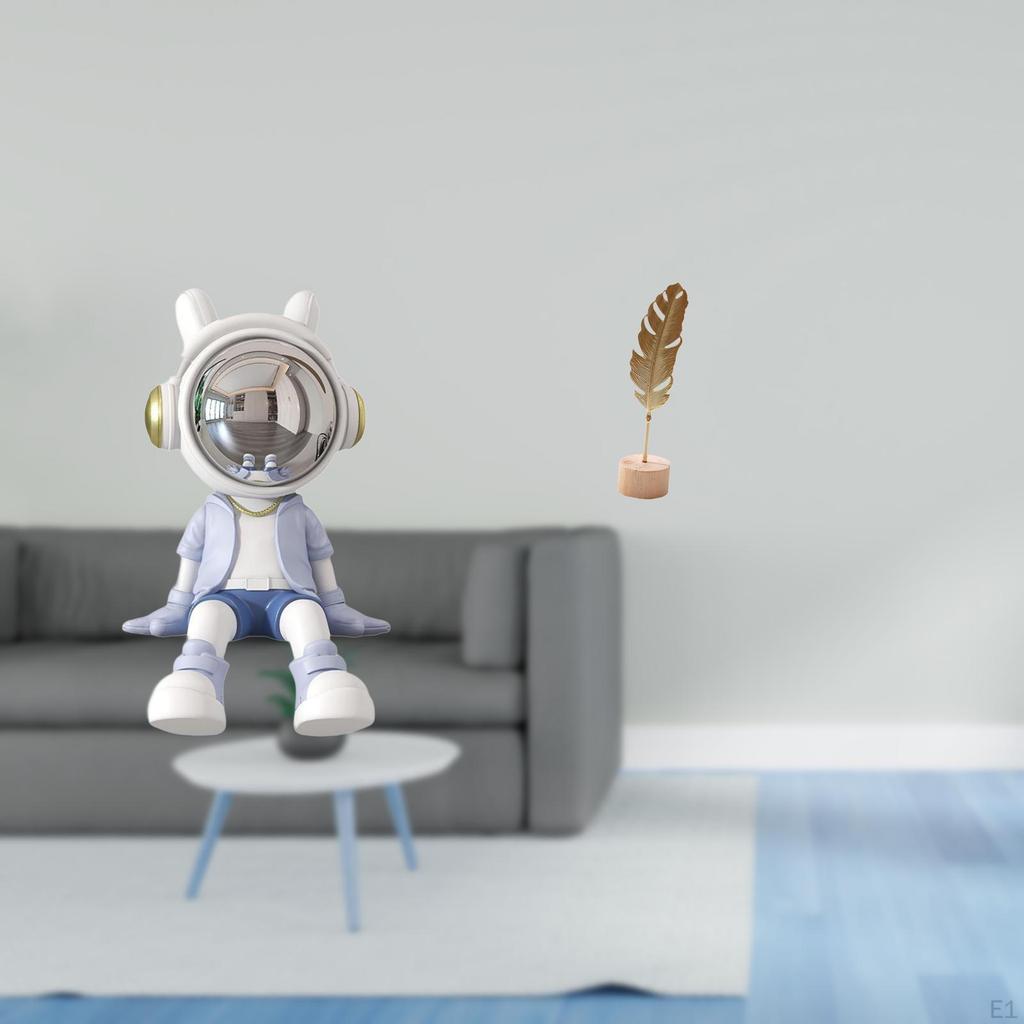 Nordic Astronaut Sculpture Figurine Creative Metal Statue Abstract Ornament for Bookshelf Table