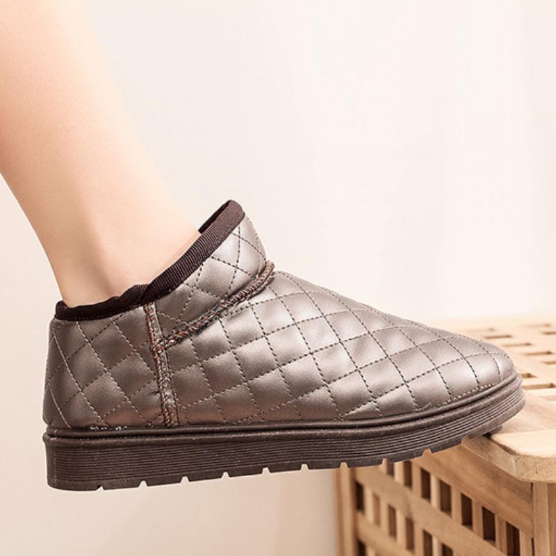 Women Winter Ankle Boots Ladies Casual Slip-on Warm Flats Snow Boots Mom Cotton Shoes Footwear
