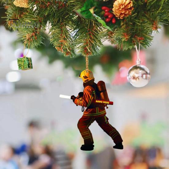 Vánoční stromeček Hasič ozdoba se šňůrkou Široce používané auto Zpětné zrcátko Hasič přívěsek závěsná dekorace