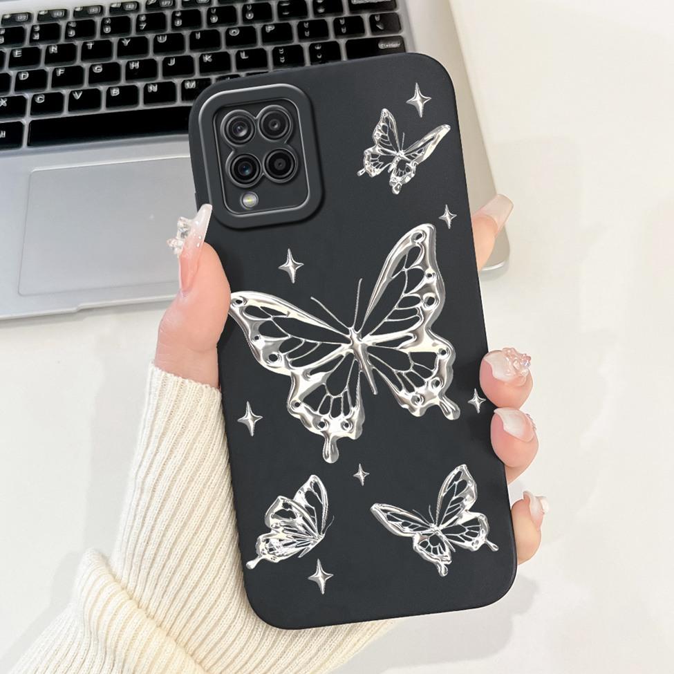 Funda For Samsung A12 Case A125F Silicone Cute Kawaii Luxury Fashion Flowers Cover For Samsung Galaxy A12 Phone Case Shockproof
