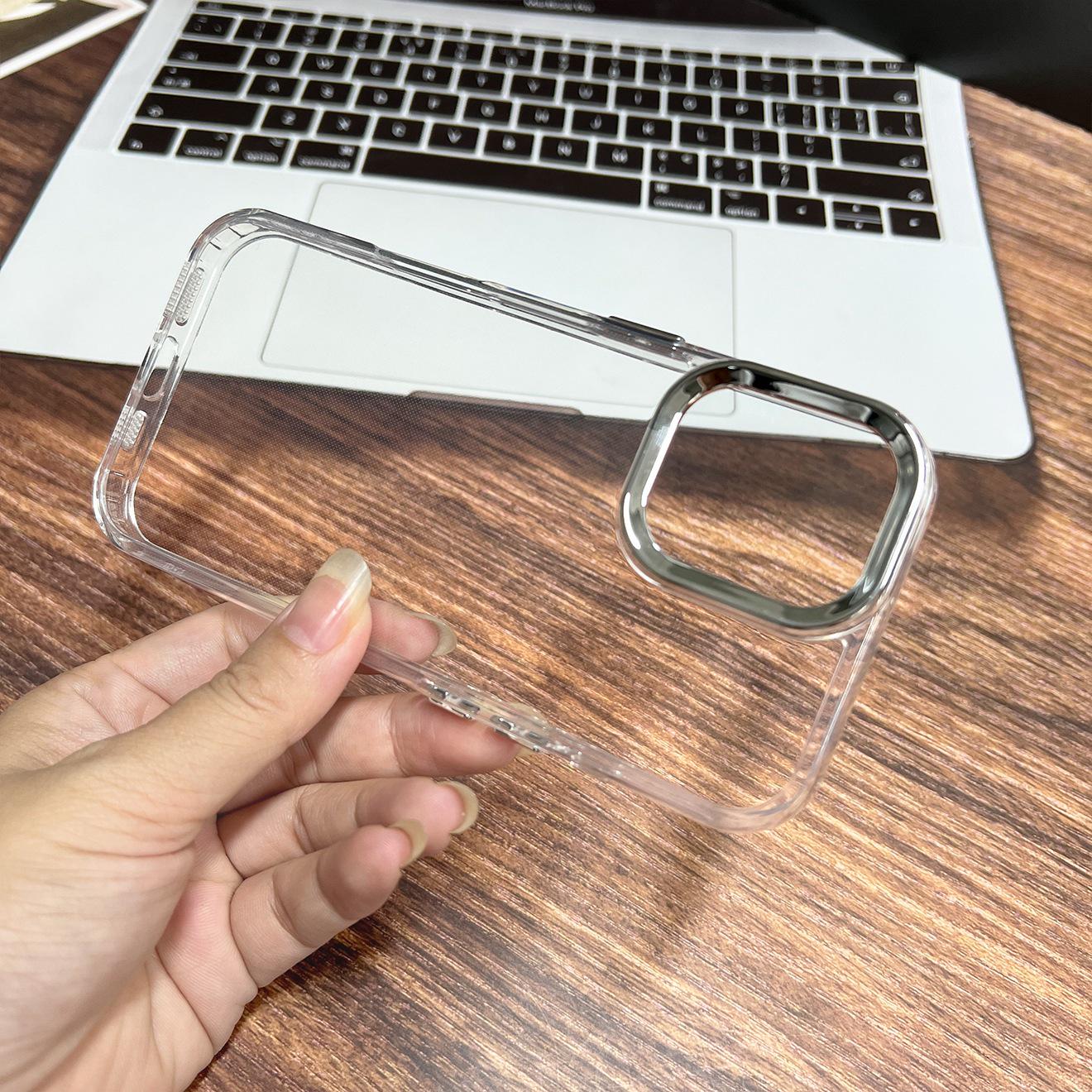 

Electroplated Button TPU Metal Frame Soft Phone Case for Apple 15Pro/13/17ProMax iPhone 16 Pro