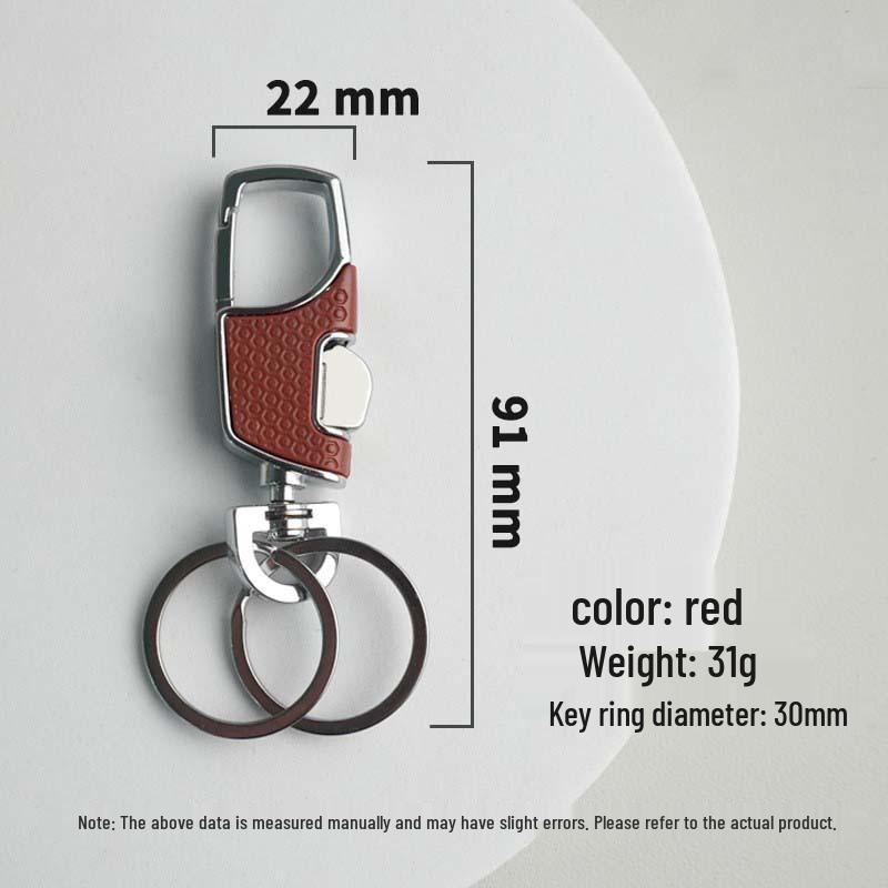 

Luxury Men s Double Ring Car Keychain with Waist Buckle