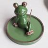 pcs Cute Handmake Frog, Mushroom Shape Ceramics Crafts Aromatherapy Base Incense Stick Holder Frog Figurines Desktop Ornaments
